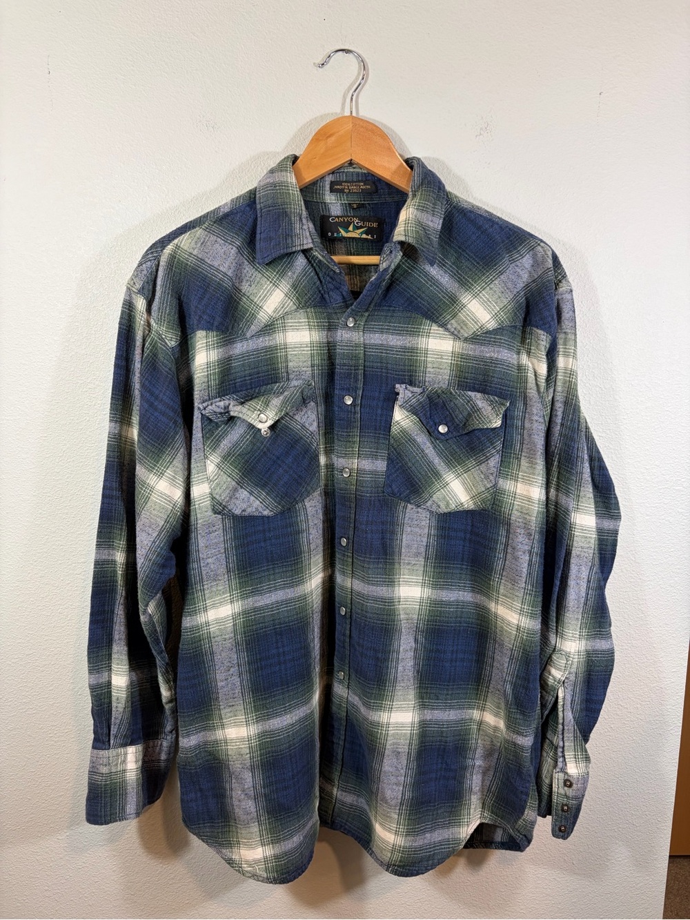 Canyon Guide Blue & Green Plaid Flannel Shirt